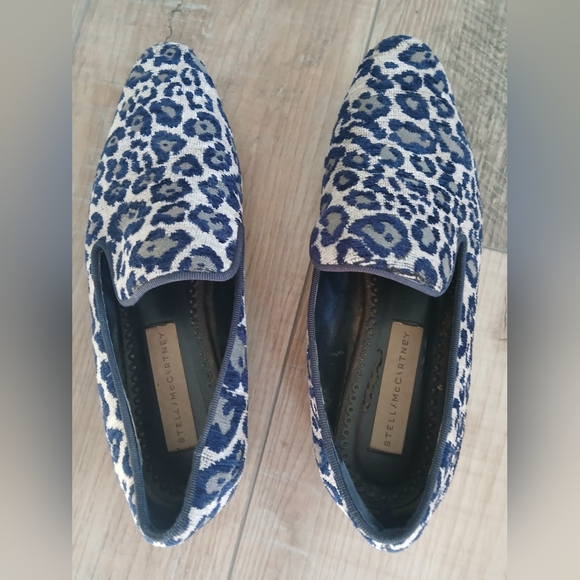 Stella McCartney cloth flats loafers in navy and beige. Size 36.5 - Picture 2 of 7